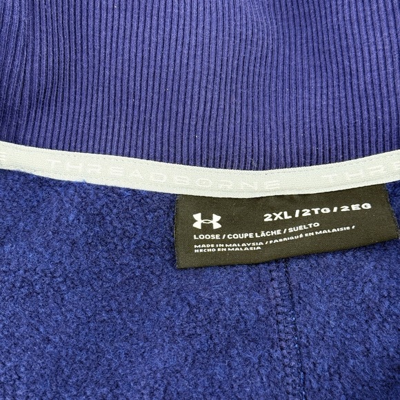 Under Armour Men's 2XL 2TG 2EG Threadborne Long sleeve Hoodie Blue Heather - Picture 2 of 8